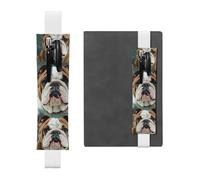 GDSHJKLW Trousse à crayons amovible en cuir synthétique avec bande élastique - Motif bouledogue anglais - Cadeau pour journaux, carnets, planificateurs