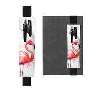 GDSHJKLW Trousse à crayons amovible en cuir synthétique avec bande élastique rose flamant rose aquarelle