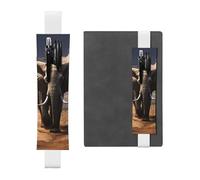 GDSHJKLW Trousse à crayons avec bande élastique amovible en cuir synthétique - Motif éléphant - Pour journaux, cahiers, planificateurs