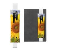 GDSHJKLW Trousse à crayons avec bande élastique amovible en cuir synthétique Motif tournesols