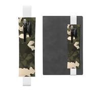 GDSHJKLW Trousse à crayons avec bande élastique camouflage militaire amovible en cuir synthétique pour journaux, carnets, planificateurs