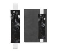 GDSHJKLW Trousse à crayons avec bande élastique en cuir synthétique amovible Motif chien Schnauzer Noir, blanc, Taille unique