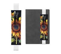 GDSHJKLW Trousse à crayons avec bande élastique en cuir synthétique amovible Motif tournesol, blanc, Taille unique