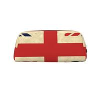 GDSHJKLW Trousse à crayons en cuir avec motif drapeau du Royaume-Uni - Grande capacité - Fermeture éclair - Trousse de toilette de voyage pour homme et femme - Étanche - Grande ouverture - Pochette
