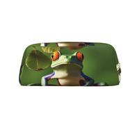 GDSHJKLW Trousse à crayons en cuir de grande capacité avec fermeture éclair pour homme et femme, trousse de toilette de voyage étanche, grande ouverture, porte-monnaie, doré, One Size