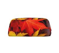 GDSHJKLW Trousse à crayons en cuir Maple1 - Grande capacité - Fermeture éclair - Pour homme et femme - Trousse de toilette de voyage étanche - Grande ouverture, doré, One Size