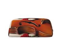 GDSHJKLW Trousse à crayons en cuir pour partitions de violon - Grande capacité - Fermeture éclair - Pour homme et femme - Trousse de toilette de voyage étanche - Grande ouverture - Pochette pour