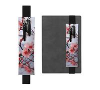 GDSHJKLW Trousse à crayons en cuir synthétique amovible avec bande élastique et motif fleurs de cerisier délicates