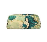 GDSHJKLW Trousse à crayons rétro en cuir avec fermeture éclair - Grande capacité - Pour homme et femme - Trousse de toilette étanche - Grande ouverture