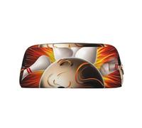 GDSHJKLW Trousse à crayons vintage en cuir avec motif boule de bowling - Grande capacité - Fermeture éclair - Pour homme et femme - Trousse de toilette de voyage étanche - Grande ouverture, Or, One