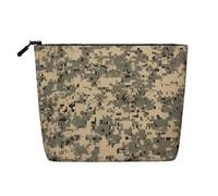 Gdshjklw Trousse de maquillage en lin pour femme, étanche, organiseur de cosmétiques de voyage, léger à fermeture éclair, trousse de toilette de voyage, camouflage numérique, sac de rangement pour