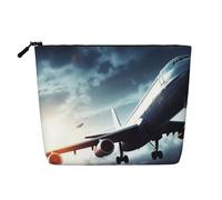 Gdshjklw Trousse de maquillage en lin pour femme, étanche, organiseur de cosmétiques de voyage, léger à fermeture éclair, trousse de toilette de voyage, organisateur de pinceaux de maquillage en avion