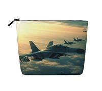 GDSHJKLW Trousse de maquillage en lin pour femme, étanche, organiseur de cosmétiques de voyage léger à fermeture éclair, trousse de toilette de voyage, avion, avion, jets, pinceaux de maquillage, sac