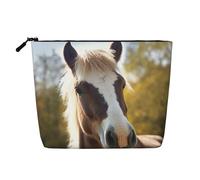 GDSHJKLW Trousse de maquillage en lin pour femme, étanche, organiseur de cosmétiques de voyage, léger à fermeture éclair, trousse de toilette de voyage, organiseur de pinceaux de maquillage en forme