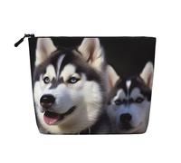 Gdshjklw Trousse de maquillage en lin pour femme, étanche, organiseur de cosmétiques de voyage, léger à fermeture éclair, trousse de toilette de voyage, sac de rangement pour pinceaux de maquillage