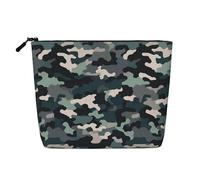 GDSHJKLW Trousse de maquillage en lin pour femme, étanche, organiseur de cosmétiques de voyage, léger à fermeture éclair, trousse de toilette de voyage, organisateur de camouflage abstrait, sac de