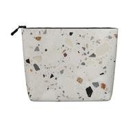 Gdshjklw Trousse de maquillage en lin pour femme, étanche, organiseur de cosmétiques de voyage léger à fermeture éclair, trousse de toilette de voyage en terre cuite, sac de rangement pour pinceaux de