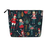 Gdshjklw Trousse de maquillage en lin pour femme, étanche, organiseur de cosmétiques de voyage léger à fermeture éclair, trousse de toilette de voyage pour femme, casse-noisette, ballet, danse