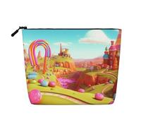 Gdshjklw Trousse de maquillage en lin pour femme, étanche, organiseur de cosmétiques de voyage, léger à fermeture éclair, trousse de toilette de voyage, organisateur de bonbons, sac de rangement pour