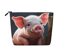 Gdshjklw Trousse de maquillage en lin pour femme, étanche, organiseur de cosmétiques de voyage, léger à fermeture éclair, trousse de toilette de voyage souriante, sac de rangement pour pinceaux de