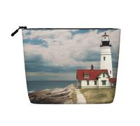 Gdshjklw Trousse de maquillage en lin pour femme, étanche, organiseur de cosmétiques de voyage, léger à fermeture éclair, trousse de toilette de voyage, organisateur de toile de fond de phare, sac de