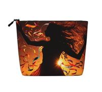 GDSHJKLW Trousse de maquillage en lin pour femme, étanche, organiseur de cosmétiques de voyage, léger à fermeture éclair, trousse de toilette de voyage, organisateur de danse, musique, pinceaux de