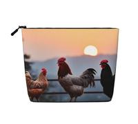 GDSHJKLW Trousse de maquillage en lin pour femme, étanche, organiseur de cosmétiques de voyage, léger à fermeture éclair, trousse de toilette de voyage, organisateur de poules animaux, sac de