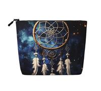 Gdshjklw Trousse de maquillage en lin pour femme, étanche, organiseur de cosmétiques de voyage, léger, fermeture éclair, trousse de toilette de voyage, organisateur blanc, attrape-rêves, sac de