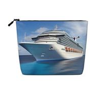 Gdshjklw Trousse de maquillage en lin pour femme, étanche, organiseur de cosmétiques de voyage, léger, fermeture éclair, trousse de toilette de voyage, organisateur de bateau de croisière, sac de