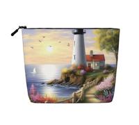 Gdshjklw Trousse de maquillage en lin pour femme, étanche, organiseur de cosmétiques de voyage, léger, fermeture éclair, trousse de toilette de voyage, phare, peinture diamant, sac de rangement pour