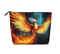 Gdshjklw Trousse de maquillage en lin pour femme, étanche, organiseur de cosmétiques de voyage, léger, fermeture éclair, trousse de toilette de voyage, joli Phoenix, sac de rangement pour pinceaux de