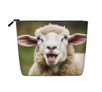 Gdshjklw Trousse de maquillage en lin pour femme, étanche, organiseur de cosmétiques de voyage, léger, fermeture éclair, trousse de toilette de voyage, organisateur amusant et coquin, langue de mouton