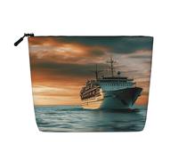 Gdshjklw Trousse de maquillage en lin pour femme, étanche, organiseur de cosmétiques de voyage, léger, fermeture éclair, trousse de toilette de voyage, organisateur de bateau de croisière, sac de