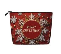 GDSHJKLW Trousse de maquillage en lin pour femme, étanche, organiseur de cosmétiques de voyage, léger, fermeture éclair, trousse de toilette de voyage, organisateur de joyeux Noël, aussi sac de