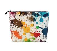 GDSHJKLW Trousse de maquillage en lin pour femme, étanche, organiseur de cosmétiques de voyage, léger, fermeture éclair, trousse de toilette de voyage, organisateur de peinture abstraite