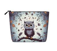 GDSHJKLW Trousse de maquillage en lin pour femme, étanche, organiseur de cosmétiques de voyage, léger, fermeture éclair, trousse de toilette de voyage, organisateur de chouette, branches d'arbre