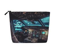 Gdshjklw Trousse de maquillage en lin pour femme, organiseur de cosmétiques de voyage imperméable, léger à fermeture éclair, trousse de toilette de voyage, organisateur de cockpit d'avion 1 (1) _ sac