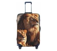 GDSHJKLW Two Lions Housse de protection pour valise de voyage lavable élastique anti-rayures pour valise de voyage de 45,7 à 81,3 cm, noir, M, Noir , M