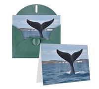 GDSHJKLW Whale Tail Carte de vœux vierge avec enveloppes 10,2 x 15,2 cm, cartes de remerciement, cartes de notes, cartes toutes occasions, cartes de vœux pour Noël, vacances, anniversaire, remise de