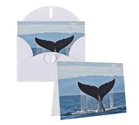 GDSHJKLW Whale Tail Carte de vœux vierge avec enveloppes 10,2 x 15,2 cm, cartes de remerciement, cartes de notes, cartes toutes occasions, cartes blanches pour Noël, vacances, anniversaire, remise de