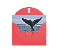 GDSHJKLW Whale Tail Carte de vœux vierge avec enveloppes 10,2 x 15,2 cm, cartes de remerciement, cartes de notes, cartes toutes occasions, cartes rouges pour Noël, vacances, anniversaire, remise de