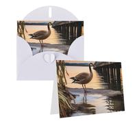 GDSHJKLW Wild Goose By The Bridge Carte de vœux vierge avec enveloppes 10,2 x 15,2 cm, cartes de remerciement, cartes de notes, cartes toutes occasions, cartes blanches pour Noël, vacances