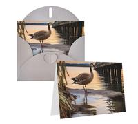 GDSHJKLW Wild Goose By The Bridge Carte de vœux vierge avec enveloppes 10,2 x 15,2 cm, cartes de remerciement, cartes de notes, cartes toutes occasions, cartes grises pour Noël, vacances, anniversaire