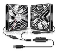 GDSTIME Double ventilateur USB 140 mm 5 V CC sans balais avec câble USB 2 en 1 pour récepteur AV DVR Playstation Ordinateur Home Cinéma