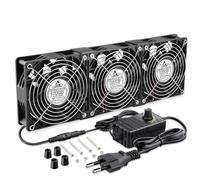 GDSTIME Grand flux d'air - 3 ventilateurs de 120 mm - 230 V - 220 V - AC - Ventilateur axial - Double roulement à billes - 120 mm x 38 mm - Ventilateur de refroidissement réglable 4 V - 12 V