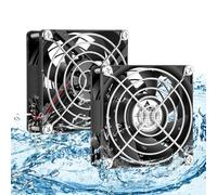 GDSTIME Lot de 2 ventilateurs 80 mm 12 V IP68 80 x 25 mm CC sans balais 2 broches double roulement à billes 80 mm Ventilateur de boîtier PC