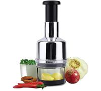 GDWD Hachoir manuel Comfort & Clean, hacheur extrêmement tranchant pour oignons, herbes, etc., poussoir souple confortable à manipuler, facile à laver