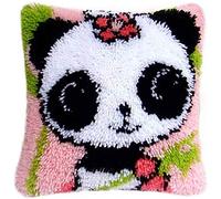 GDWD Kit de Crochet à Nouer Soi-Même, Housse de Coussin, pour Débutants, Enfants et Adultes, Tapis à Nouer (G)