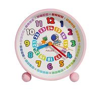GDWD Réveil numérique pour enfants garçons et filles - Sans tic-tac - Réveil éducatif - Réveil analogique - Réveil à quartz avec veilleuse - Fonctionne avec piles (rose 1)