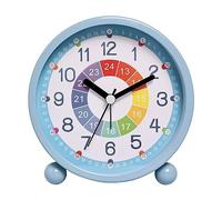 GDWD Réveil Numérique pour Enfants - Sans Tic-Tac, Éducatif, Analogique, à Quartz avec Veilleuse - Fonctionne avec Piles - Bleu